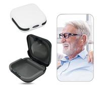 2 Pack Hearing Aid Case, Waterproof Portable Hearing Aids Case with High Elastic Silicone Cushion, Anti-Drop Hearing Aid Protective Box, Compact Hard Storage Box for Hearing Aids - Black and White