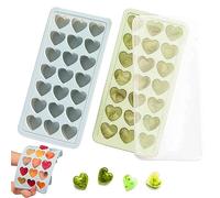 2 Pack Heart Shaped Ice Cube Trays with Lids, Heart Ice Molds - 42 Hole Silicone Molds for Whiskey, Cocktail, Fun Shapes - Chocolate, Candle, Candy, Jelly