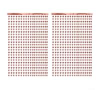 2 Pack Heart Tinsel Rain Curtain 1x2m, Glitter Decoration for Children's Party, Rose Gold Valentine Wedding Backdrop for Doorway (Rose Gold)