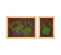 2-Pack Heat-Sensitive Interactive Panel, Wall-Mounted Color-Changing Touch Board with Wooden Frames, 2 Color Transition for Autism, Sensory Play, and Therapy Rooms