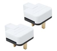 2 Pack Heavy-Duty 3 Pin Plug UK 13A Fused Mains Plugs Durable Rubber Plug for Home Rewireable Heat-Resistant Power Tools Appliances Extension Leads Industrial Workshop Use