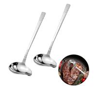 2 Pack Heavy-Duty 304 Stainless Steel Soup Ladle with Pouring Edge - 8.5 Inch Gravy & Sauce Serving Spoon, Dishwasher Safe for Cooking, Baking, Kitchens & Catering