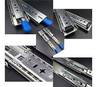 2-Pack Heavy Duty Ball Bearing Drawer Slides - Full Extension Easy Install Detachable Repair Kit for Cabinets Under Desk Keyboard Tray Locking Runners for Smooth Operation