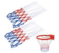 2 Pack Heavy Duty Basketball Net Replacements 12 Loops Basketball Nets for Indoor and Outdoor Hoops, Durable and Weather-Resistant Red White Blue