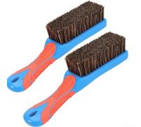 2 Pack Heavy Duty Bird Bath Cleaner Brushes, 304 Stainless Steel Wire Bristles for Removing Rust and Dirt, Safe for Birds, Ergonomic Grip, Orange, 16x4x3cm(Brush two)