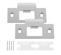 2 Pack Heavy Duty Door Strike Plates Stainless Steel Latch Lock Plate for Exterior Doors Hole Cover Front Reinforcement Kit for Door