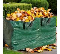 " 2 Pack Heavy Duty Garden Bags - 150L Capacity, Green, Polypropylene, Reusable, Eco-Friendly, Ideal for Yard Waste, Garden Waste, Dry Leaves, Toys, Tools"