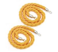 2-Pack Heavy-Duty Hemp Rope with Snap Hooks - Crowd Control Barrier Cords Braided Stanchion Ropes for Posts Dividers and Event Management