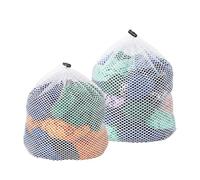 2 Pack Heavy Duty Laundry Mesh Bags with Drawstring, Delicate Wash Bags for Machine Washing Clothes, Underwear, Socks & Travel Essentials (2, 50 * 60centimeter+60 * 80centimeter)