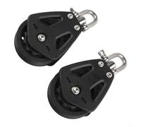 2 Pack Heavy Duty Marine Pulley Block Nylon Construction Single Wheel 10mm Max Rope Capacity with Rotating Bearing for Sailboats and Boating Gear