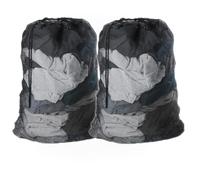 2 Pack Heavy Duty Mesh Laundry Bags - 24 x 36 Inches Large Drawstring Laundry Bag for College, Dorm, Travel, Family & Apartment Dwellers, Black