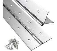 2 Pack Heavy Duty Piano Hinge 8 Inch x 2 Inch Width, 0.047'' Thick Stainless Steel Continuous & Piano Hinge for Cabinet, Door, Toolbox, Wooden Box, Metal Plate, Furniture, Industrial Project