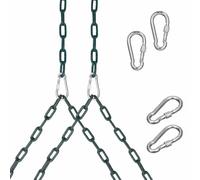 2 Pack Heavy Duty Porch Swing Hanging Chain Kit, Fully Plastic-Coated Steel Chains, 2 Y-Chain Assemblies and 4 Screw-Lock Quick Links, Swing Hanging Hardware for Indoor Outdoor Use