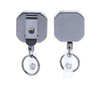 2 Pack Heavy Duty Retractable Badge Reel Clip, Durable Badge Holder Reel ID Badge Clip Reel for Janitor Office Worker
