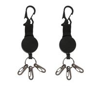 2 Pack Heavy Duty Retractable Keychain, Durable Badge Holder Reel ID Badge Clip Reel with Carabiner, for Janitor Office Worker