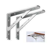 2 Pack Heavy Duty Shelf Brackets Triangle Shelving Brackets 150/200/250/300/350/400/450/500mm Stainless Steel Triangle Shelf Supporters, 4MM Thick(350mm-welded)