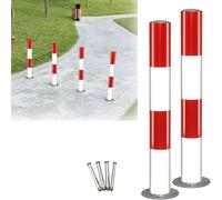 2 Pack Heavy Duty Traffic Delineator Posts with Bolts, Parking Barrier for Driveway Control & Safety