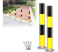 2 Pack Heavy Duty Traffic Delineator Posts with Bolts, Parking Barrier for Driveway Control & Safety