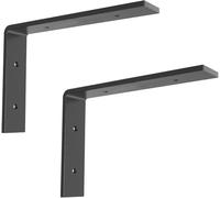 2 Pack Heavy Duty Triangle Floating Shelf Brackets Iron Wall Supports with Screws 11x20cm Black Hidden Shelf Brackets for Home & Office Storage Solutions