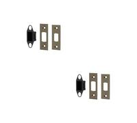 2 Pack Heavy Duty Tubular Deadbolt Accessory Packs in Antique Brass Finish - Door Bolt