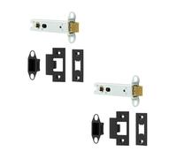 2 Pack Heavy Duty Tubular Latches - Premium Quality 102mm Black for Durable Door Security