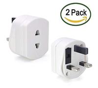 [2 Pack] Heavy Duty UK 1A Electric Shaver Razor Adaptor 2 To 3 Pin Toothbrush Plug Socket Converter
