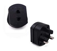 [2 Pack] Heavy Duty UK 1A Electric Shaver Razor Adaptor 2 To 3 Pin Toothbrush Plug Socket Converter （Black）