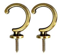 2 Pack Heavy-Duty Vintage Brass Ball-End Curtain Tie-Back Wall Hooks | Household Holders For Curtains, Hanging Decor And Interior Styling
