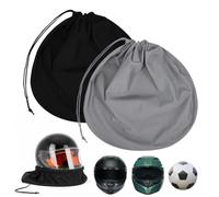 2 Pack Helmet Bags Welding Motorcycle Hood Bag with Drawstring Locking Folding Large Storage Helmet Cover Lightweight Helmets Protection Storage Bag for Bicycle Bike Riding Travel Racing(Black, Grey)