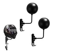 2 - Pack Helmet Stand,180°Rotation Helmet Holder, Rotatable Hat Stand | Wall Mounted, Holder Bike with 2 Hooks Helmet Hanger for motorbike, Hard hat, Handbag Storage Display Stand