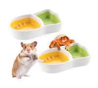 2 Pack Hermit Crab Ceramic Food and Water Bowl Hamster Anti-Turning Feeding Dish for Hamster Sugar Glider Hermit Crab Small Animals