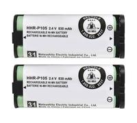 2 Pack HHR-P105 NI-MH Rechargeable Battery for Panasonic 2.4V 830mAh Battery for Cordless Phones