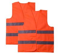2 Pack Hi Vis Vests,Hi Vis Safety Vests with 2 Reflective Stripes,Night Workwear Reflective Vest,for Traffic Work, Running, Surveyor and Security Guard Construction Vest (Orange)