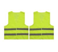 2 Pack Hi Vis Vests, Reflective Security Vest and Jacket, High Visibility Safety Vests with 2 Reflective Stripes, Adjustable Night Workwear Gilet for Traffic Work, Running, Surveyor and Construction