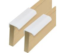 2 Pack Hidden Closet Handle Curved design Drawer Handles Modern Style Finger Edge Pull Furniture Cabinet Kitchen ABS plastic Knobs Door Levers for Cupboard Wardrobe (Hole spacing 128mm,white)