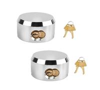 2 Pack Hidden Shackle Padlock Keyed Alike Heavy Duty Trailer Puck Silver | Trailer Door Lock W/4 Keys, Anti Theft, 2-7/8" Solid Steel, for Trailers Trucks Vans, Shed Gates Garage