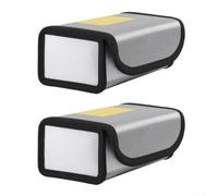 2 Pack High Temperature Resistant for battery Safety Bag, Fireproof Explosion-Proof Storage Pouch for Lipo Charging, Compact 185x75x60mm Case