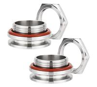 (2 pack)Hilangsan 1.5" Tri Clamp Weldless Bulkhead Stainless Steel Compression Bulkhead Fittings Homebrew Kettle Bulkhead 1.5 inch TC Bulkhead for Brew Kettle
