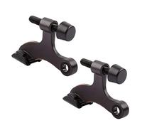 2 Pack Hinge Pin Door Stopper Oil Rubbed Brass - Adjustable Heavy Duty Hinge Pin Door Stop with Black Rubber Bumper Tips