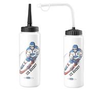 2 Pack Hockey Water Bottle With Long Straw, 1 Liter Squeeze Water Bottles, Ice Hockey Water Bottle, Portable Sports Water Bottles Cycling Water Cup For Gym Baseball Cycling Fitness