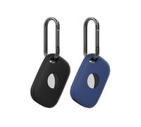 2 Pack Holder Case Compatible with Tile Pro 2024 Tracker, Anti-Scratch Finder Accessories Cover for Tile Life360 Pro, Silicone Keychain(Black Blue)