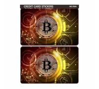2-Pack Holographic Credit Card Skins - Bitcoin Design, 3M Vinyl Sticker for Debit/Credit Cards, Waterproof & Scratch-Resistant, Easy to Apply, Personalized Card Cover (Bitcoin-035)