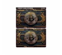 2-Pack Holographic Credit Card Skins - Bitcoin Design, 3M Vinyl Sticker for Debit/Credit Cards, Waterproof & Scratch-Resistant, Easy to Apply, Personalized Card Cover (Bitcoin-046)