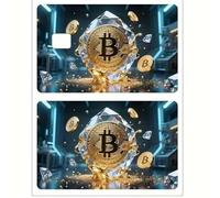2-Pack Holographic Credit Card Skins - Bitcoin Design, 3M Vinyl Sticker for Debit/Credit Cards, Waterproof & Scratch-Resistant, Easy to Apply, Personalized Card Cover (Bitcoin-047)