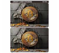 2-Pack Holographic Credit Card Skins - Bitcoin Design, 3M Vinyl Sticker for Debit/Credit Cards, Waterproof & Scratch-Resistant, Easy to Apply, Personalized Card Cover (Bitcoin-007)