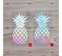 2 Pack Holographic Iridescent Color, 10.2cm - Pineapple Fruit Decal Sticker Vinyl Plants - for Car Boat Laptop No Background Die-Cut