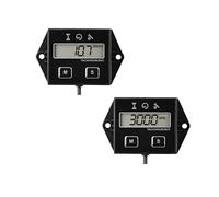 2 Pack - HonorMeet Digital Self-Powered Hour Meter Tachometer,SVC Maintenance Reminder,RPM Display for Gas Powered Garden Tractor Motor Alternator Air Compressor Snowmobile Motorcycle (HM011E-2PCS)