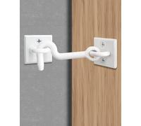 2 Pack Hook and Eye Latch for Door, Extra Large Size (Square Plate Width 4cm),Heavy Duty Barn Door Locks and Latches for Gate, Fence, Screen Door