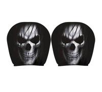 2 Pack Horror Car Headrest Covers, Creepy Ghost & Skull Auto Seat Head Rest Protector, Universal Fit Novelty Car Interior Accessories for Halloween (A3)