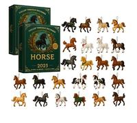 2 Pack Horse s 2025-24 Days Christmas-Vacation Countdown Calendar with 2D Acrylic Horses Figurines Hanging Ornaments, Seasonal Christmas Tree Home Decor for Horses Lovers, Collectors